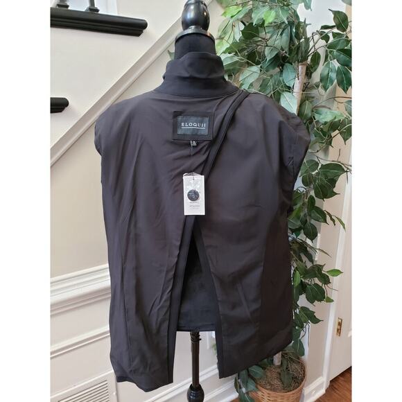Eloquii Blazer Coat Womens Size 16 Black Notch Lapel Slit Back Double Breasted - Picture 15 of 15